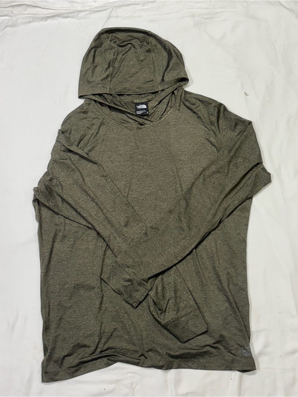 The North Face Men's Olive Hooded Long Sleeve Top